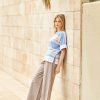 Vetements Iconique Pantalon | Pantalon Palazzo En Lin Et Coton