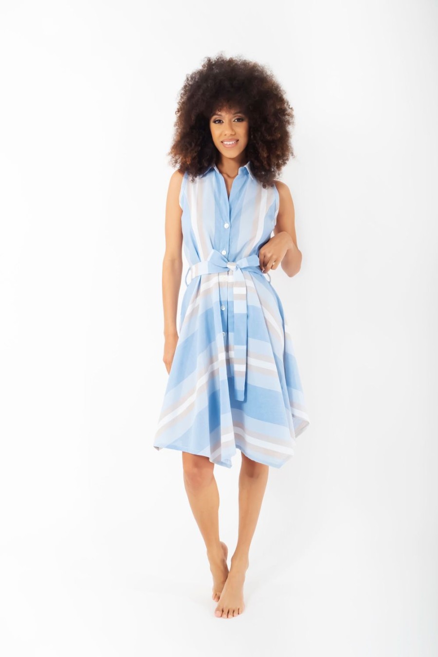 Vetements Iconique J'Habite | Robe Chemise Sans Manches Michelle